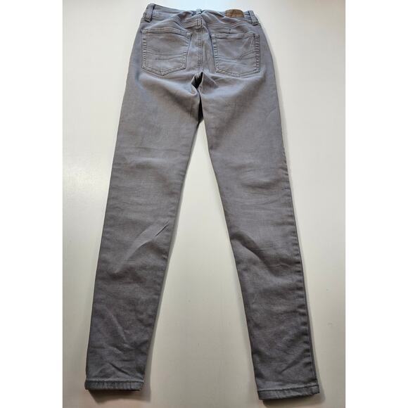 American eagle size 0 R grey hi rise skinny grey jeggings jeans juniors casual - Picture 2 of 8